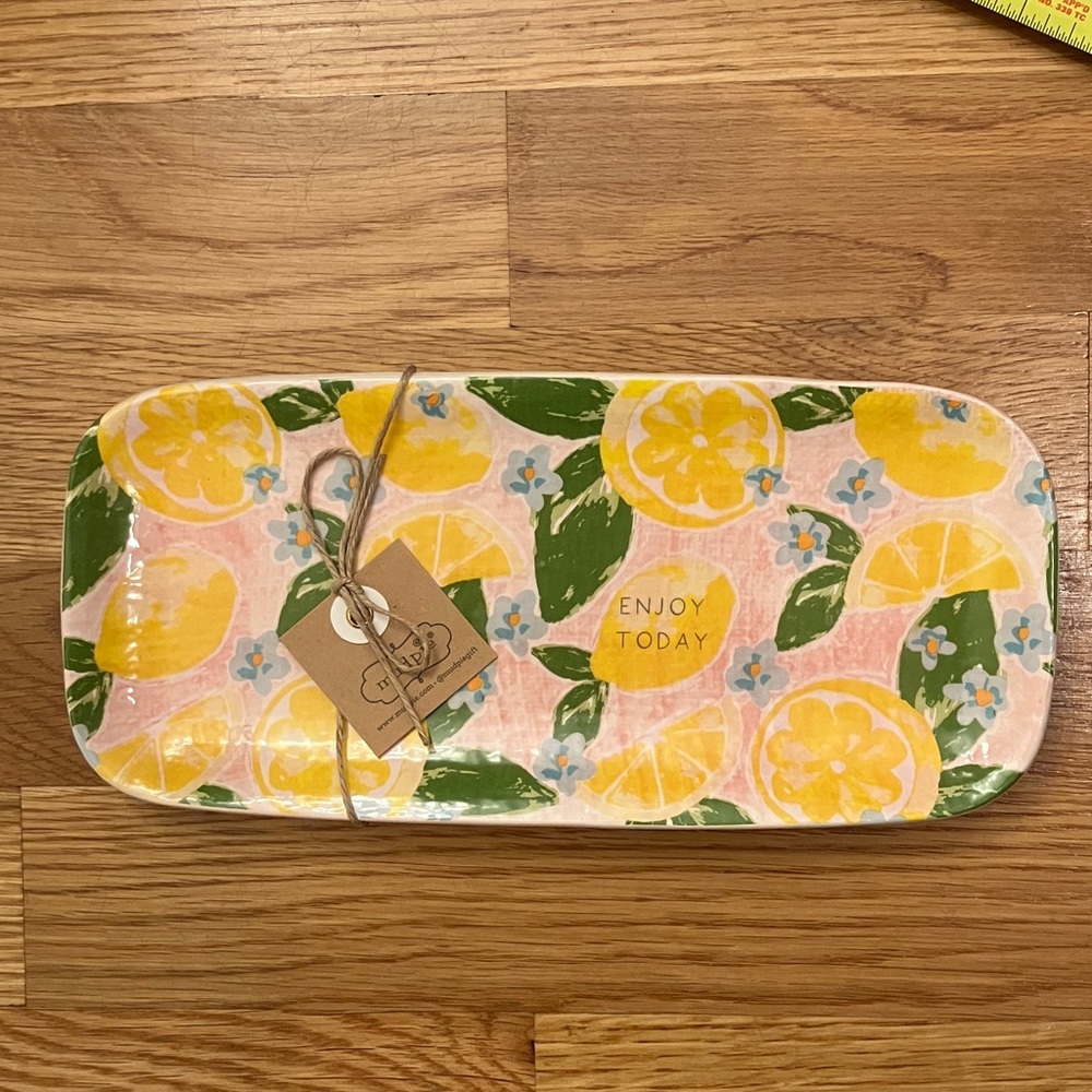 Mud Pie Lemon Floral Platter 9 1/2 x 4 1/4 NWT - Picture 8 of 8